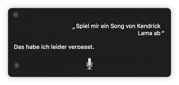 Kendrick Lamar versteht Siri halbwegs. (Screenshot: Golem.de)